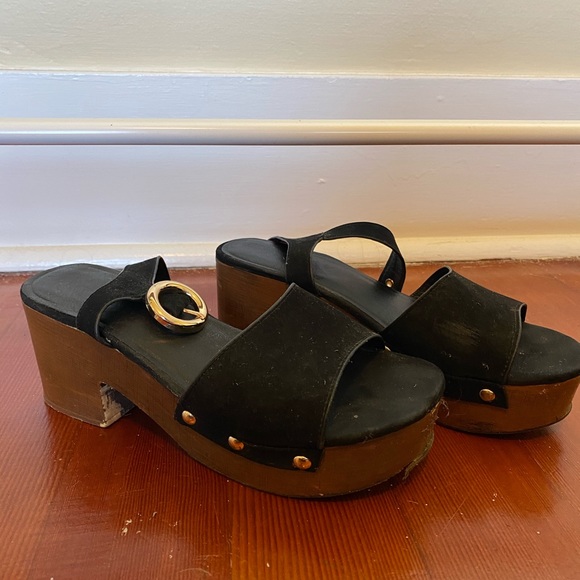 Topshop Black Wooden Sandals - Picture 6 of 6